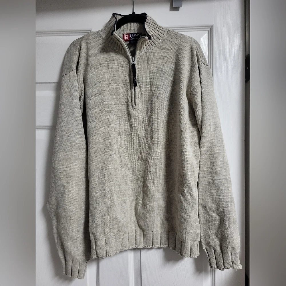 Chaps Ralph Lauren-Mens Half Zip Sweater-NWOT-Size L